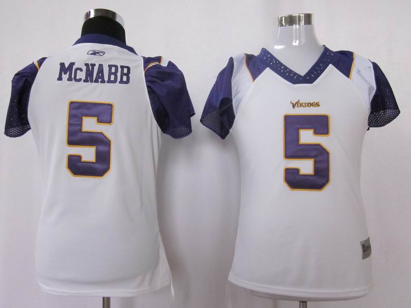 Vikings #5 Donovan McNabb White Women's Field Flirt Stitched NFL Jersey